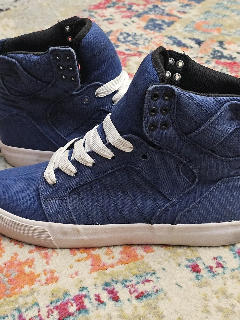 Supra Muska 001 Skytop Men's High Top Sneakers Size 10 Canvas Blue Shoes Lace Up